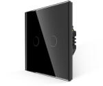 Luxion Intrerupator Dublu Cap Scara cu Touch din Sticla LUXION RF433 Negru (LX-MT-R202G-B)