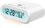LogiLink Rádiós ébresztőóra, hőmérséklet, páratartalom, elalváskapcsoló, fehér
