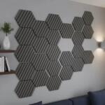  Panou riflaj decorativ, hexagonal - Set 4 Bucati - Antracit Mat (2100000067015)