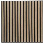  Panou riflaj decorativ - Set 4 Bucati - lamele verticale nuc închis pe bază neagră (2100000067008)