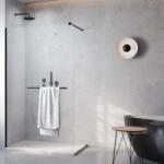 Radaway Paravan de dus tip Walk-in Radaway Modo New II cu portprosop negru mat-transparent 135 cm sticla securizata 8 mm (389135-54-01W)