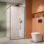 Radaway Paravan de dus tip Walk-in Radaway Modo F II negru mat-transparent 100 cm sticla securizata 8 mm (10409104-54-01)