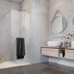 Radaway Paravan de dus tip Walk-in Radaway Modo New II cu portprosop crom lucios-transparent 155 cm sticla securizata 8 mm (389155-01-01W)