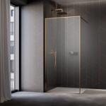 Radaway Paravan de dus tip Walk-in Radaway Modo F II cupru periat-transparent 125 cm sticla securizata 8 mm (10409125-93-01)