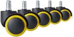Sofotel Gumírozott görgők ülésekhez fekete/sárga 5 db (TE2570)