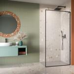 Radaway Paravan de dus tip Walk-in Radaway Modo F SL II negru mat-transparent 90 cm sticla securizata 8 mm dreapta (10419094-54-01R)