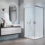 Radaway Cabina de dus patrata cu usi glisante Radaway Alienta 80x80 cm crom-transparent (10238080-01-01)