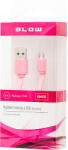  USB kábel A - micro B lapos 1m rózsaszín (66-065)