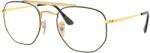 Ray-Ban RX3648V 2946 THE MARSHAL Black On Gold DEMO LENS szemüveg (RX3648V 2946)