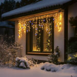 Somogyi Elektronic DOT LED-es JÉGCSAP fényfüggöny, SZIPORKÁZÓ, 10 m, meleg fehér. KKF600D10M (KKF600D10M)