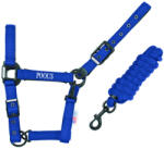 POOL'S Nylon lovagló kötél bőrrel Pool's póni kék