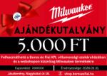 Milwaukee vásárlási utalvány 5000 Ft