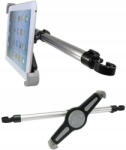  Fejtámlára Szerelhető Univerzális Telefon és Tablet Tartó Forgatható, Teleszkópos Nyéllel 7-11" Készülékhez (120827)