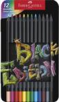 Faber-Castell Színes ceruza készlet, háromszögletű, fémdobozban, FABER-CASTELL "Black Edition", 12 különböző szín (TFC116413) - tintasziget