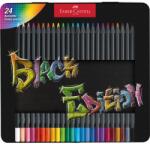 Faber-Castell Színes ceruza készlet, háromszögletű, fémdobozban, FABER-CASTELL "Black Edition", 24 különböző szín (TFC116425) - tintasziget