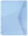 Optima Mapa plastic A4 cu capsa, perforatii si clapeta in V, 4 buc/set, albastru, OPTIMA (OP-5101200A4-22)
