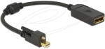 Delock Adapter mini DisplayPort 1.2-dugós csatlakozó csavarral > DisplayPort-csatlakozóhüvely 4K fekete (B01522LJRI)