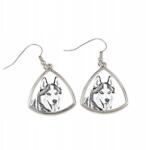 Art-Dog Szibériai husky háromszög alakú lógós fülbevaló kutyával, fényképpel (5055882475366)