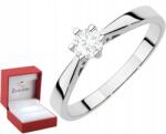 ZŁOCISTO Fehér Arany Gyűrű Laboratóriumi Gyémánttal Arany 585 Ajándék Gravírozás (na zaręczyny z brylantem z diamentem)