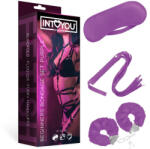 INTOYOU lila kötöző szett - bilincs, szemmaszk, ostor