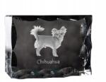 Art-Dog Chihuahua hosszú szőrű kutya kép díszes kristályban, ajándéktárgy, dekoráció (5055882448117)