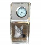  Abesszin macska kristály asztali óra az Ön fényképével, ajándéktárgy (5055882418059)
