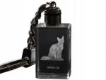 Art-Dog Macska Laperm kristály kulcstartó macska kulcstartó fényképpel megvilágított (5055882428935)