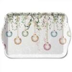 Ambiente B. V Karácsonyi díszek műanyag kistálca 21x13 cm - Floral Christmas Grey (VR-33719995)