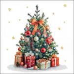 Ambiente Karácsonyi szalvéta 25x25 cm - karácsonyfa ajándékokkal - Dekorated Christmas tree (VR-32519175)