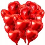 brokatove Léggömb Szív Fólia Szívek Piros Valentin napra Nagy Esküvő Lufik 45 cm