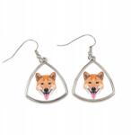 Art-Dog Shiba Inu háromszög alakú lógós fülbevaló geometrikus kutyával (5056739218532)