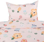 Takoy Pamut ágyneműhuzat kiságyba 135x100 cm gyerek virágok rózsaszín alapon