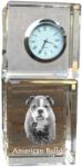 Art-Dog Amerikai bulldog kristály asztali óra kutyával, saját fotóval (5055882416536)