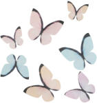 Wilton ehető ostyadekoráció, pillangó, pasztell, 8db (04-0-0585)