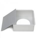  Kivehető aljú négyzet tortaforma, aluminium; 15×15 cm