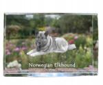Art-Dog Elkhund kutya kép kristályban, ajándéktárgy, trófea, köszönetajándék (5055882467224)