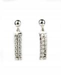  Ezüst függő fülbevaló cirkóniákkal F009