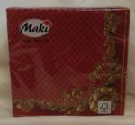  bordó szalvéta arany sarokmintával, 3 rétegű (20 db)