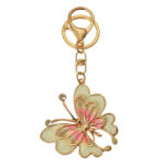 Clayre & Eef Fém kulcstartó pillangós, üveggyönggyel, 5x1x6cm (JZKC0192)