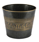 Gehlmann Cink virágedény 16x16x15cm, bronzos szarvasos (22405107)