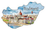 Czworka Hűtőmágnes, országforma, Budapest (0rszmagn-BU24)