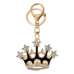 Clayre & Eef Fém kulcstartó koronás, üveggyönggyel, 4x2x6cm (JZKC0199)