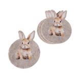 Boltze Home Collections Nyuszis poháralátét 10x13cm, 4 db-os, polyester, Hansi (2056089)