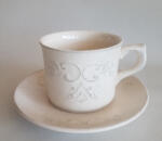 Vanilia Romantikus csipkés óriás bögre alj, dia20cm, natur, kerámia, kézzel festett (V-K-34-10)