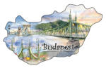 Czworka Hűtőmágnes, országforma, Budapest (0rszmagn-BU43)