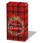 Ambiente Christmas Plaid red papírzsebkendő 10db-os (32215565)