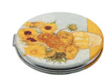 Fridolin Textilbevonatú zsebtükör 7cm, nagyítós tükörrel, Van Gogh: Napraforgók (12268)