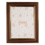 Clayre & Eef Rácsos képkeret bronzos barna, 18x2x23/13x18cm, műanyag (2F1229M)