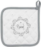 Clayre & Eef Edényalátét 20x20cm, 100% pamut, Lovely Grey Dog