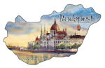 Czworka Hűtőmágnes, országforma, Budapest (0rszmagn-BU23)